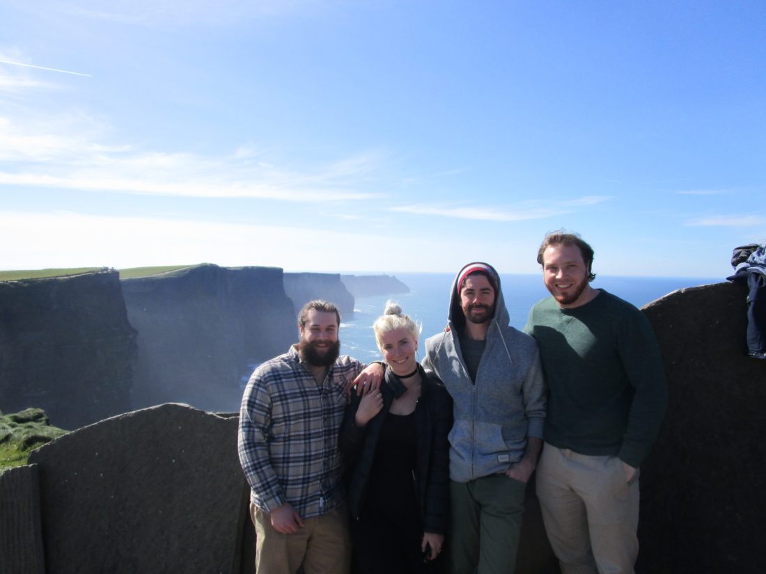 visiting cliffs of moher group shot