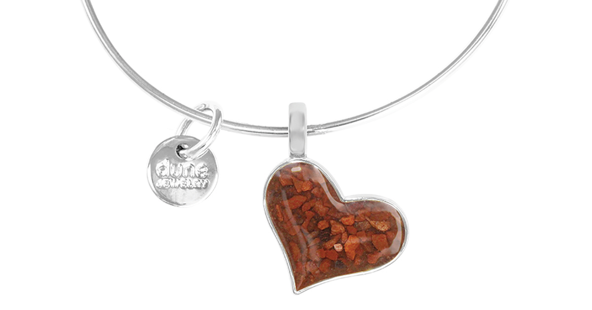 dune jewelry beach bangle heart fenway