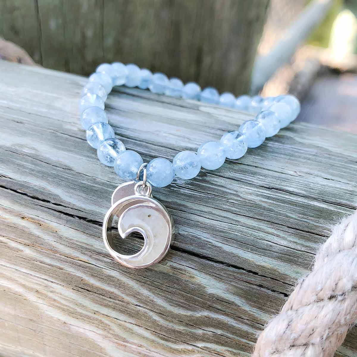 gemstone beaded wave bracelet