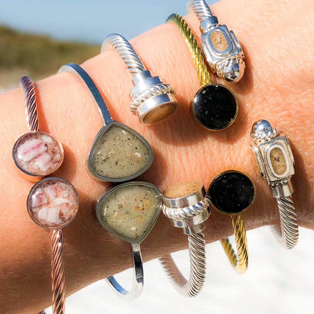 crushed shell jewelry
