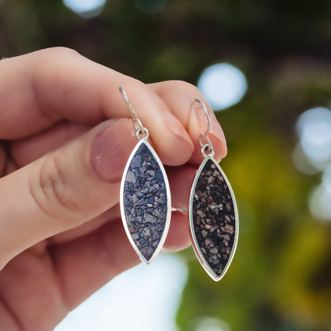 Luxe Marquise Earrings by Dune Jewelry handcrafted with sand from the beaches of Positano