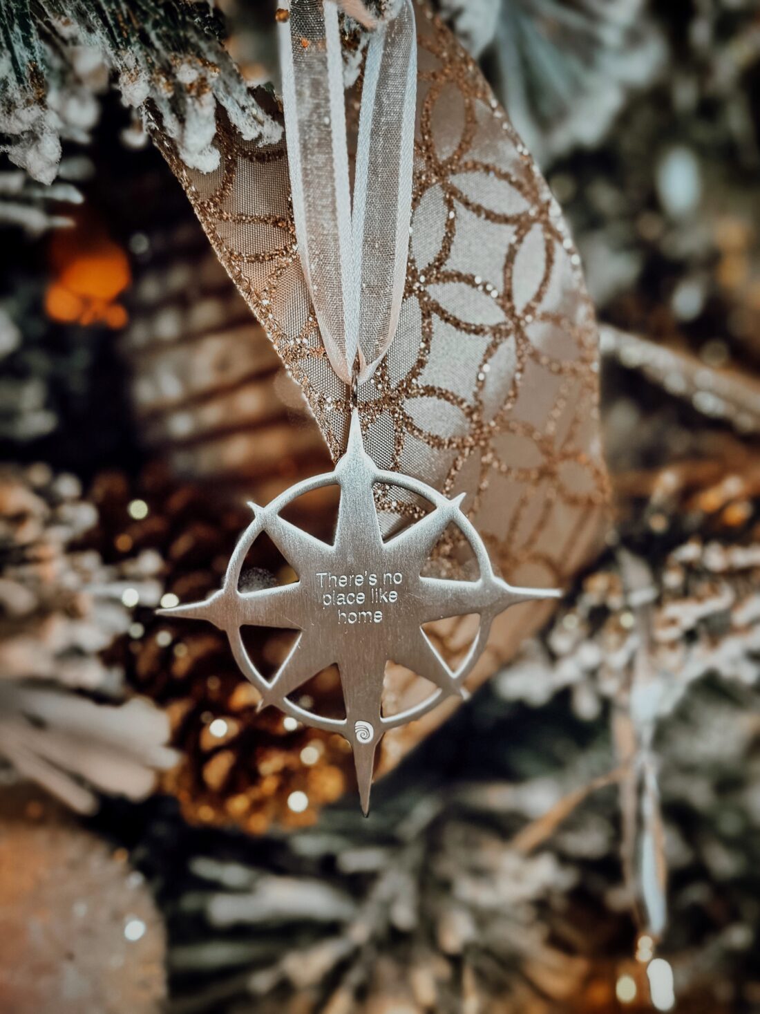 Personalized Compass Ornament Friend Gift Jami Santor engraved There is no place like home