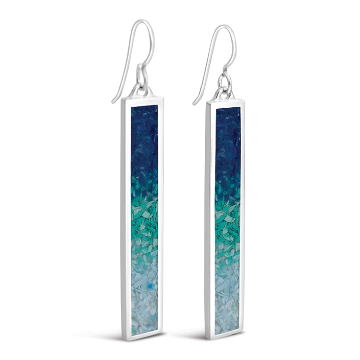 Sustainable ocean jewelry earrings.
