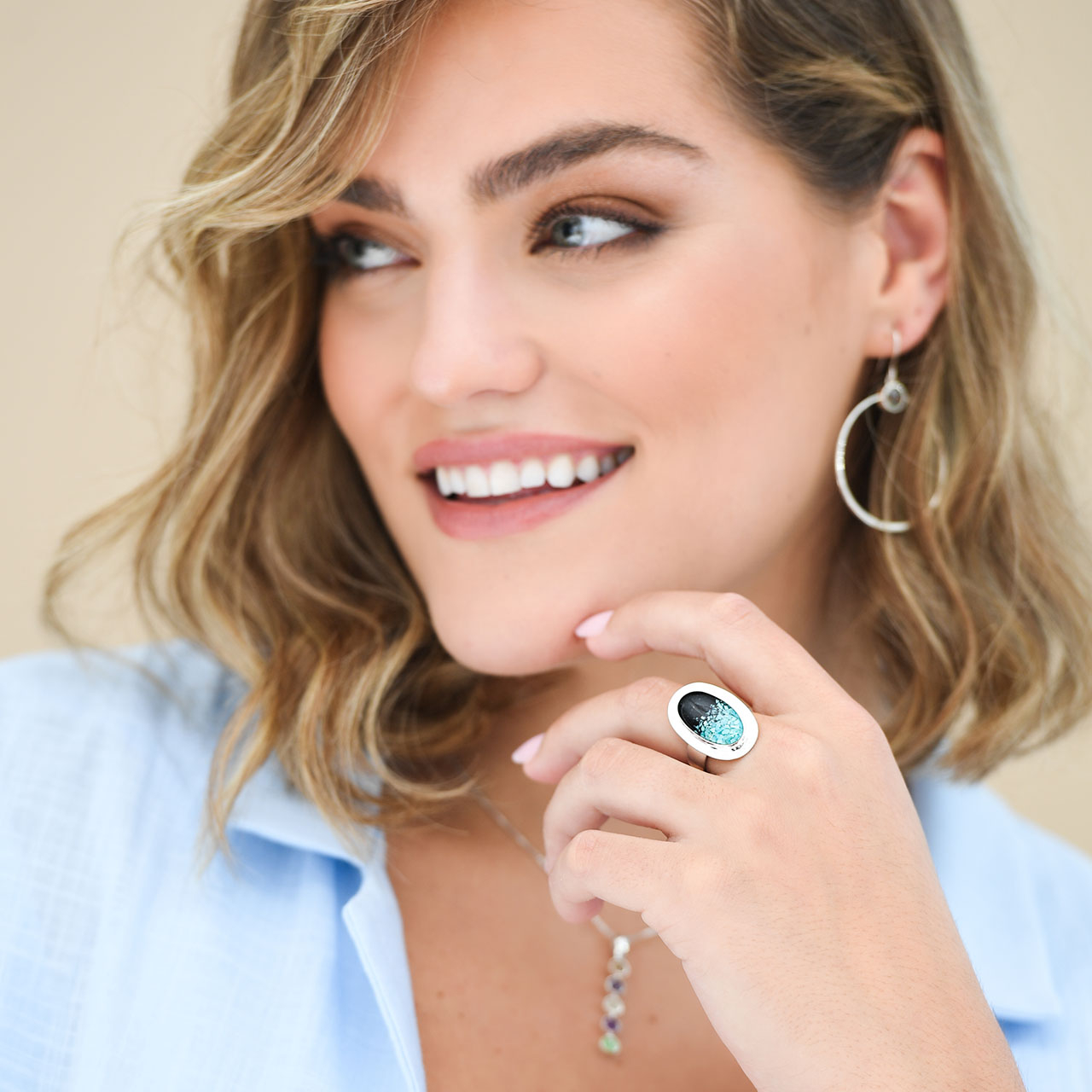 Cocktail Ring - Turquoise Gradient