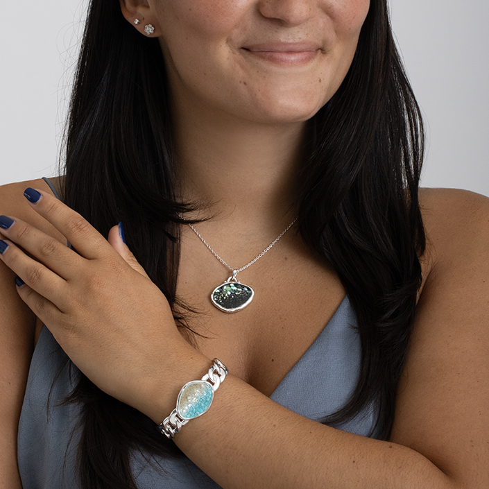 Lagoon Necklace - Dune Silver - Ocean Gradient