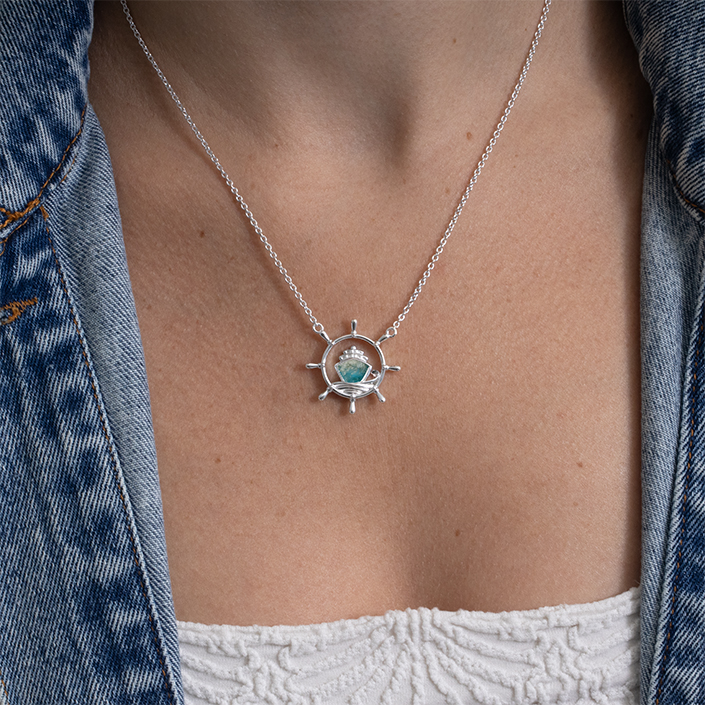 Cruise Ship Necklace - Alaskan Lumberjack Shavings & Glacier Mix