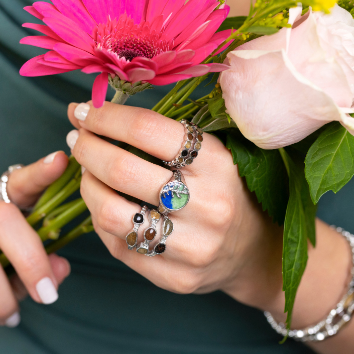 &earth - Coral Treasures Ring - Silver