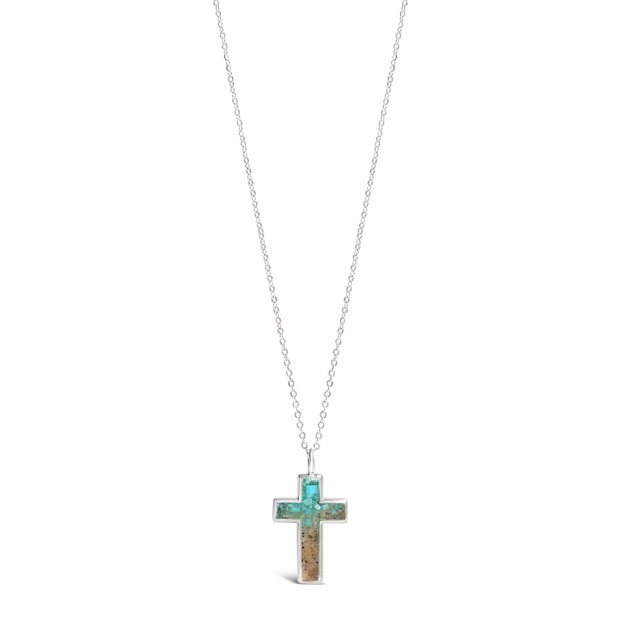 Cross Necklace - Turquoise Gradient