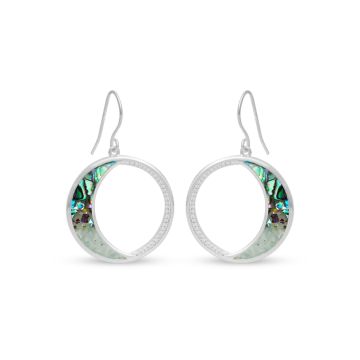 Eclipse Drop Earrings by Tiffany Rice - Dune Silver - Abalone Gradient