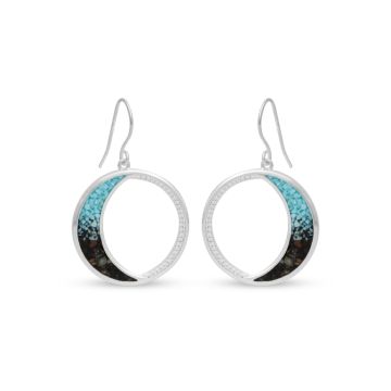 Eclipse Drop Earrings by Tiffany Rice - Dune Silver - Turquoise Gradient