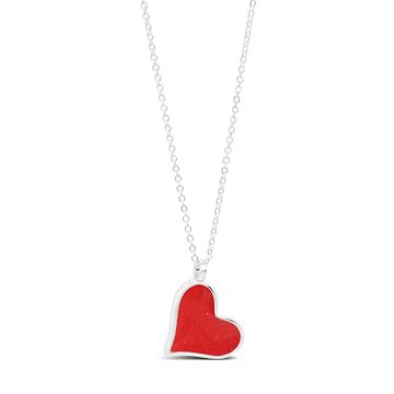 Explorer Heart Necklace - Silver - SCAD Red