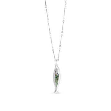 Minnow Necklace - Dune Silver - Abalone Gradient