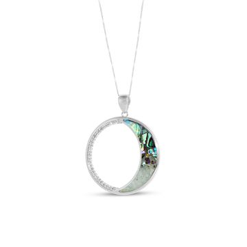 Eclipse Necklace by Tiffany Rice - Dune Silver - Abalone Gradient