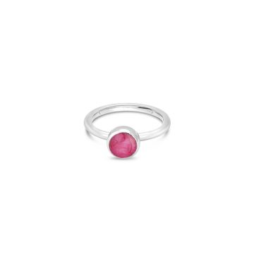 Birth Month Flower Stacker Ring - Round - April - Daisy