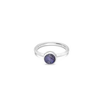 Birth Month Flower Stacker Ring - Round - July - Larkspur