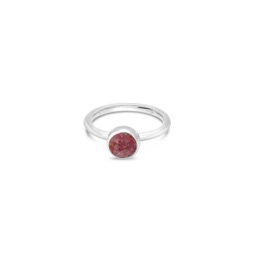 Birth Month Power Stone Stacker Ring - Round - July - Ruby
