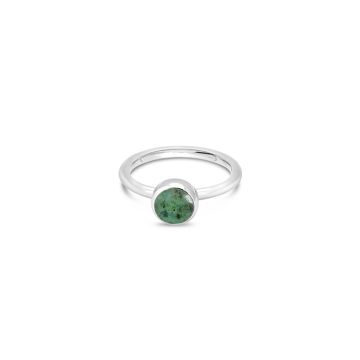Birth Month Power Stone Stacker Ring - Round - May - Emerald