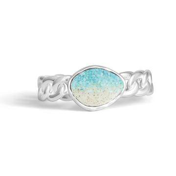 Lagoon Cuff Bracelet - Dune Silver - Turquoise Gradient