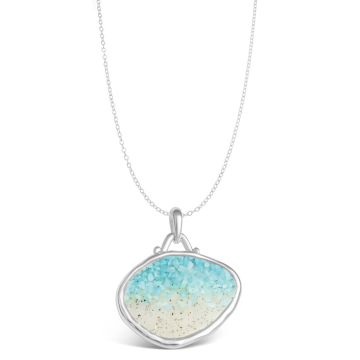 Lagoon Necklace - Dune Silver - Turquoise Gradient