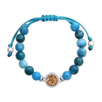 Beaded Bracelet Adjustable - Round - Apatite