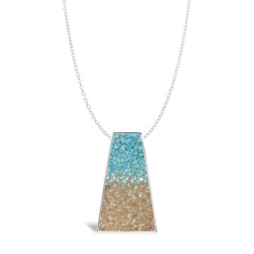 Athena Necklace - Diamond & Turquoise Gradient