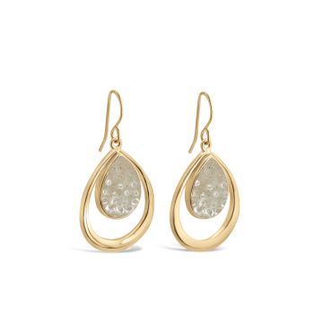 BC - Teardrop Ripple Earrings - 14k Gold Vermeil - Diamond Gradient