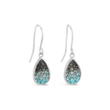 BC - Teardrop Earrings - Diamond & Turquoise Gradient