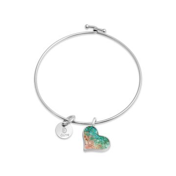 Beach Bangle - Heart - Turquoise Gradient