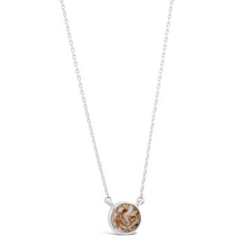 March birthstone necklace, March birth flower necklace, and March birth shell necklace. Delicate olive shell necklace.