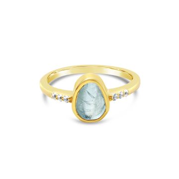 Blue Lagoon Aquamarine Ring - 14k Gold Vermeil