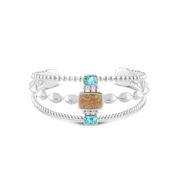 Boho Cuff Bracelet - Dune Silver