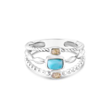 Boho Ring Larimar and Sand