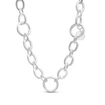 Boxed Link 3 Charm Chain - Dune Silver