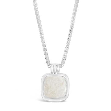 Cushion Cut Nautical Necklace - Dune Silver