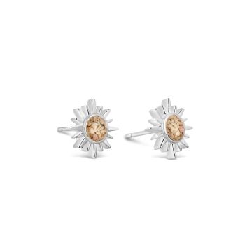 Sun studs earrings, celestial earrings studs womens and custom jewelry gifts made with beach sand, gemstones, or elements.