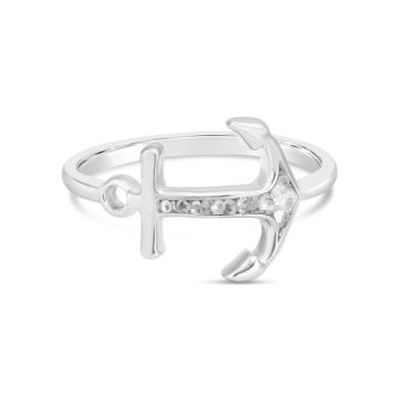 Anchor Ring - Diamond Inlay