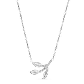 Diamond Theia Leaf Necklace - Sterling