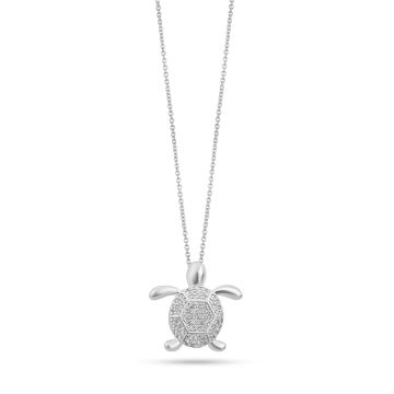 Diamond Turtle Necklace - Sterling