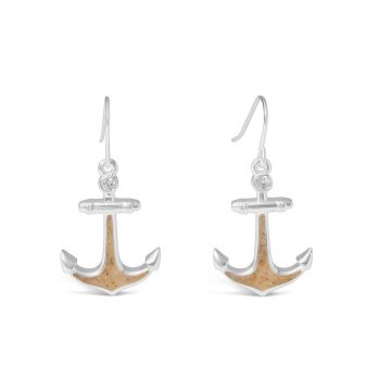 Explorer Anchor Earrings with Cubic Zirconia - Silver