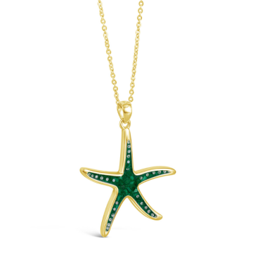 Starfish Necklace - 14k Gold Vermeil - Diamond Gradient