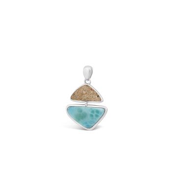Coastal Edge Pendant Larimar & Sand