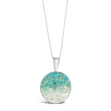 Marina Necklace - Dune Silver - Turquoise Gradient