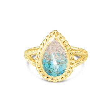 Modern Mermaid Ring by Captain Kate - 14k Gold Vermeil - Turquoise Gradient