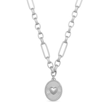 Mi Tesoro - Heart Rays Necklace Silver