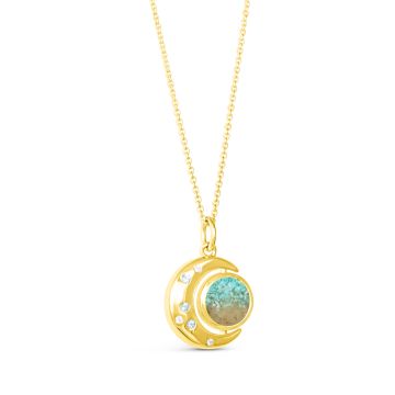 New Moon Necklace by Captain Kate - 14k Gold Vermeil - Turquoise Gradient