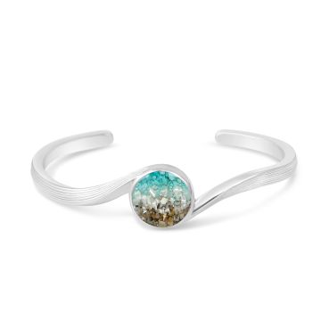 Ocean Waves Cuff Bracelet - Dune Silver - Ocean Gradient