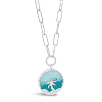 &earth - Palm Tree Necklace - Silver Plated