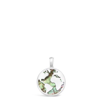 Globe World Traveler Pendant By Christine Kesteloo - Abalone