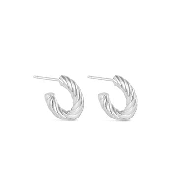 Mi Tesoro - Rope Hoop Earrings - Silver