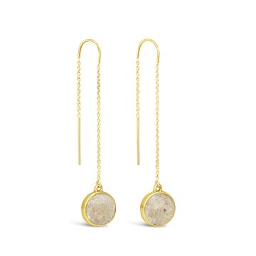 Long Gold Sandglobe Earrings